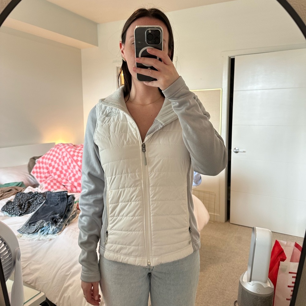 North Face White and Gray Jacket